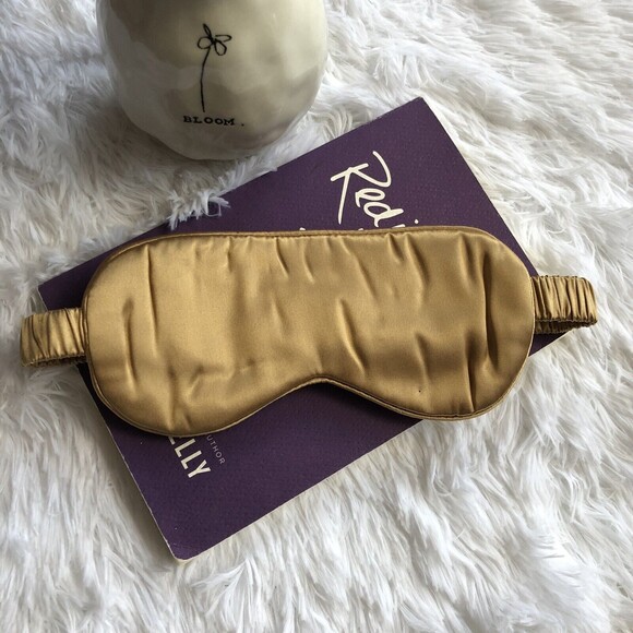 Gold Mulberry Silk Soft Sleep Eye Mask 22 Momme,Luxurious Adult Women and Men - Picture 1 of 7